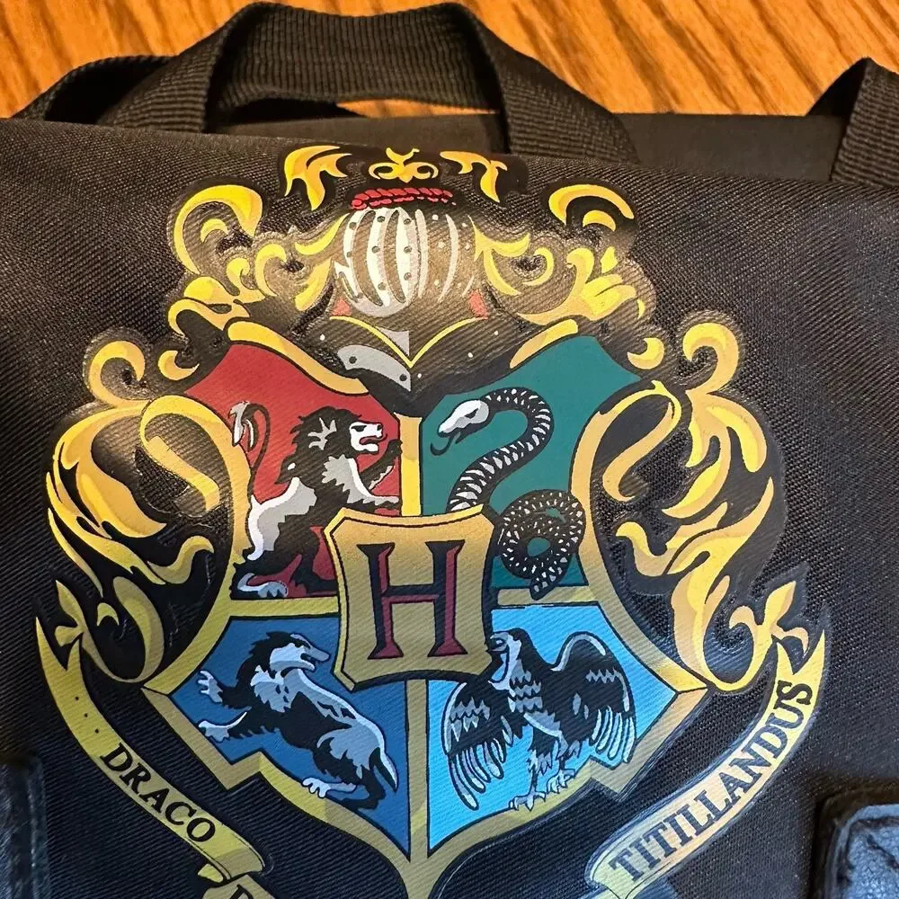 Harry Potter Hogwarts Backpack Red Black Striped Park Bag Snap Flap 2019